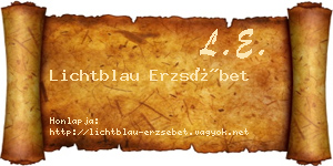 Lichtblau Erzsébet névjegykártya